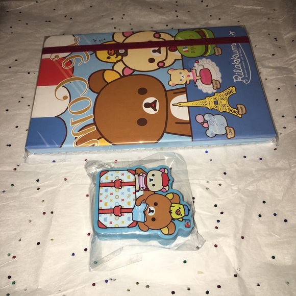 Rilakkuma Mini Notebook & Eraser, Blue Multicolor - Picture 3 of 6